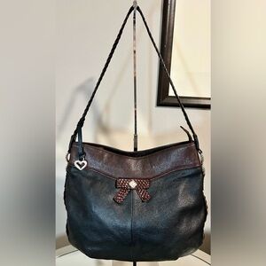 Gently Used BRIGHTON Brown and Black Leather Shoulder Bag